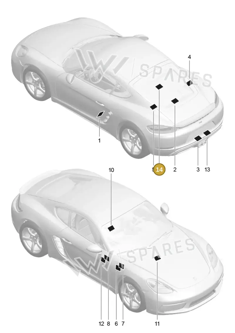 982010011A — Porsche Cayman (2016-) diagram p50001005, position 14