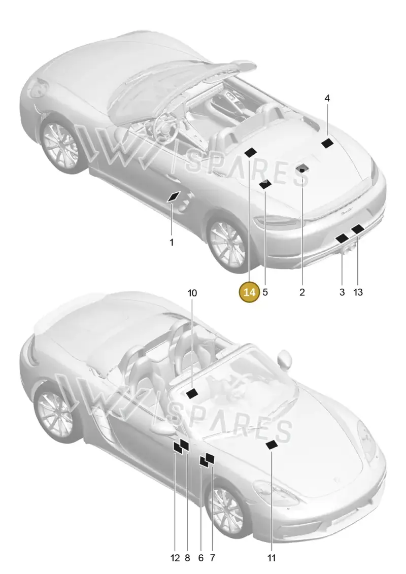 982010011B — Porsche Boxster (2016-) diagram p48001005, position 14