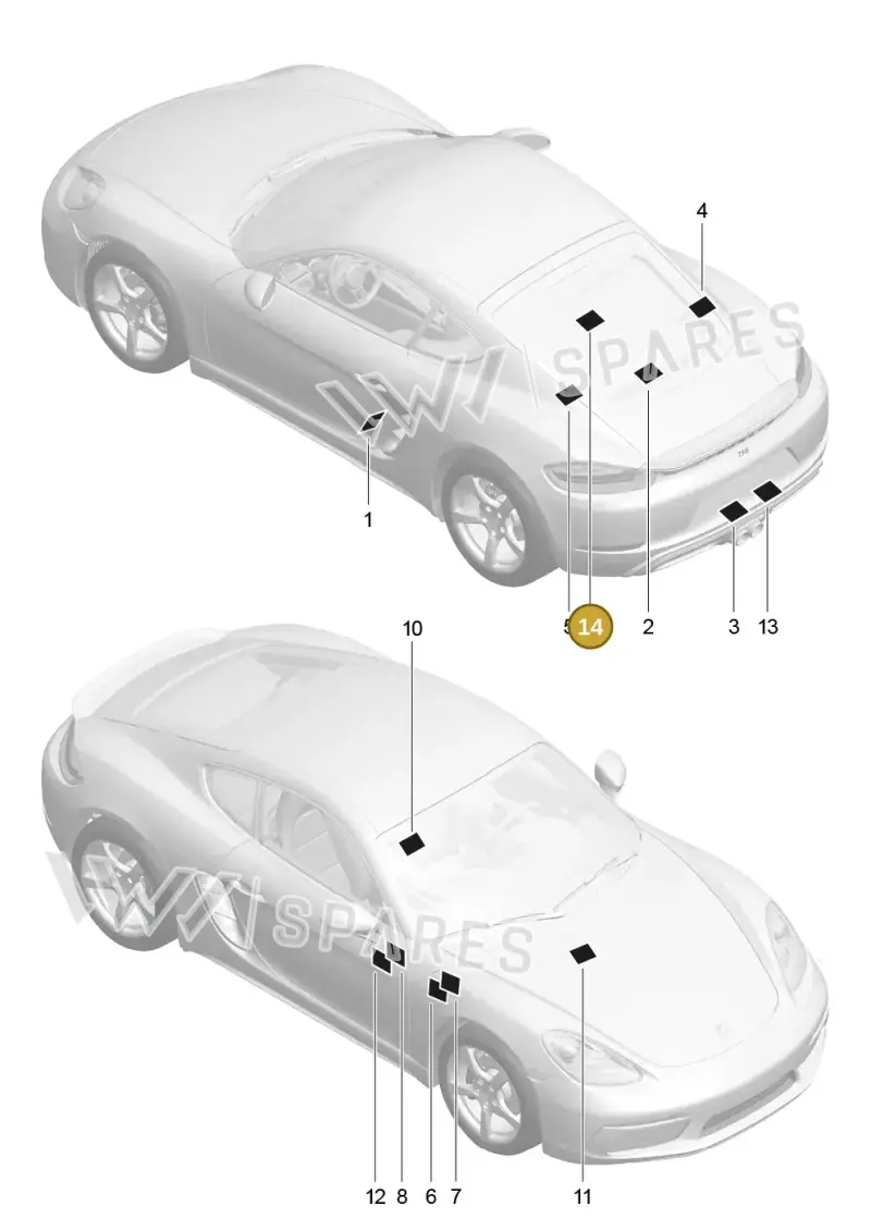 982010011B — Porsche Cayman (2016-) diagram p50001005, position 14
