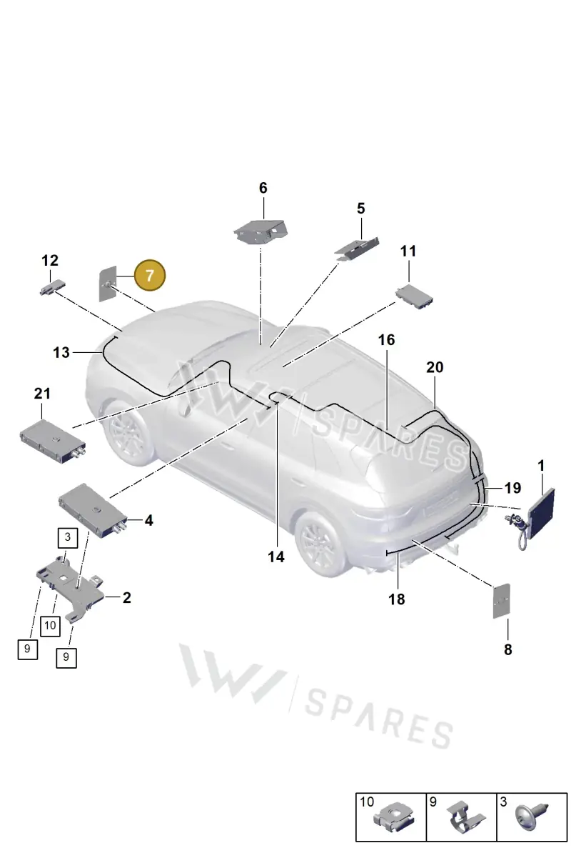 982035510B — Porsche Cayenne Diesel V6 (2017-2023) diagram p51000001, position 7