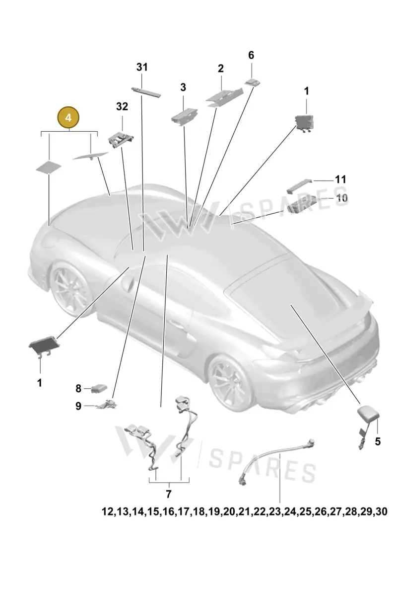 982035510C — Porsche Cayman GT4 (2019-) diagram p55911020, position 4