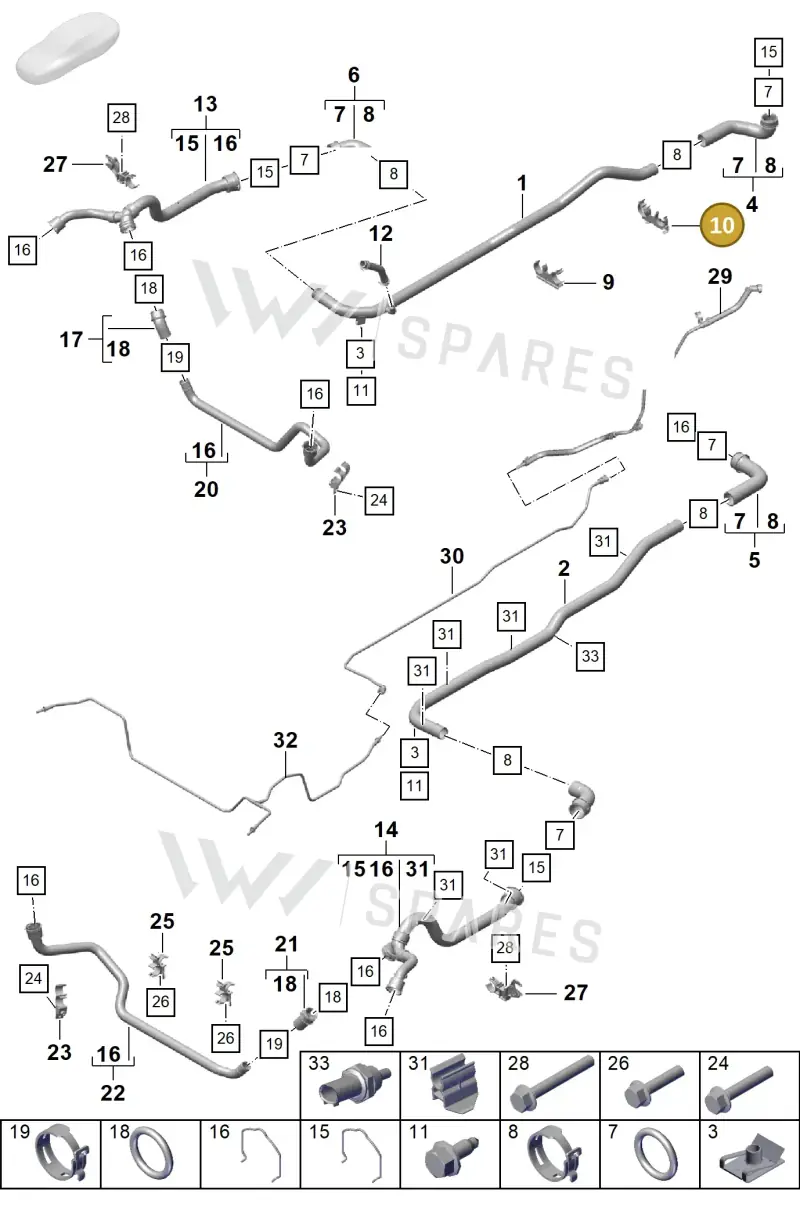 982121522 — Porsche Boxster Spyder (2019-2020) diagram p55105300, position 10