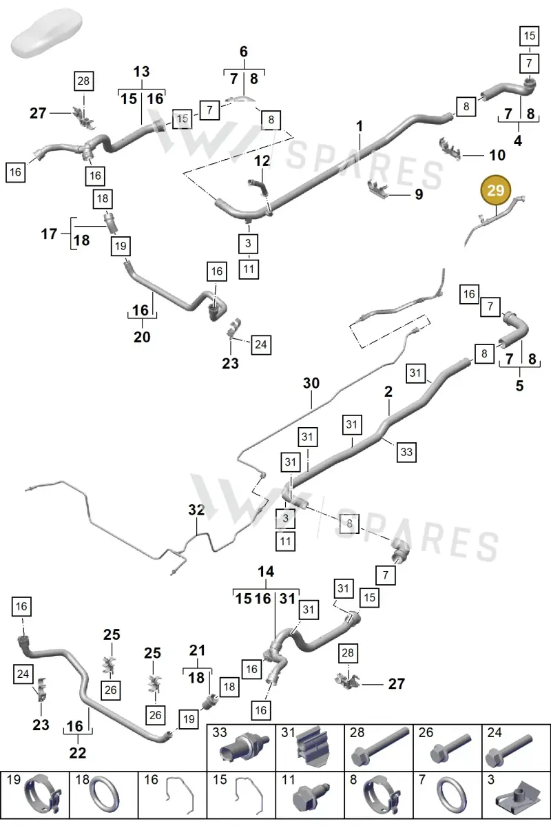 982121801 — Porsche Boxster Spyder (2019-2020) diagram p55105300, position 29