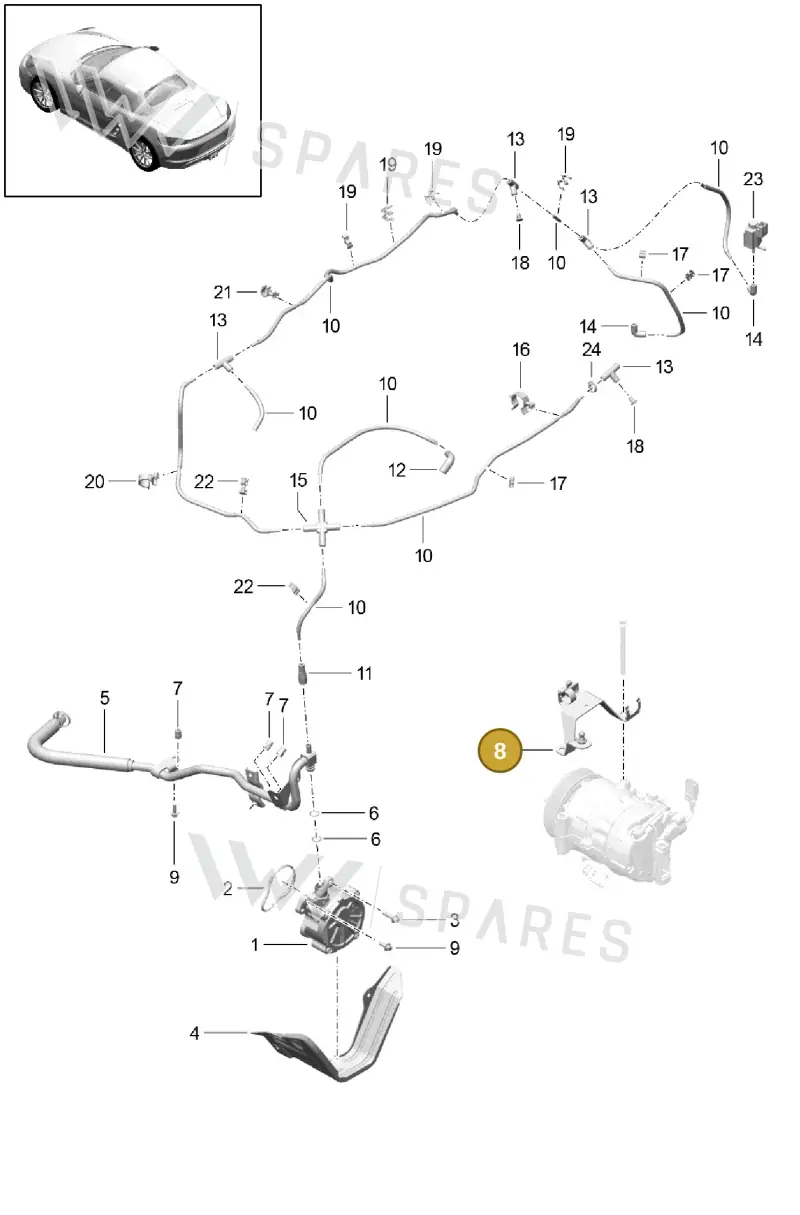 982129263 — Porsche Boxster (2016-2019) diagram p48107015, position 8