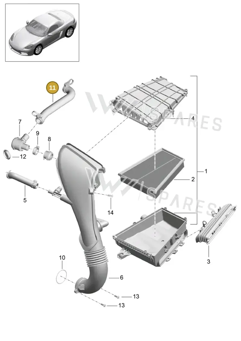 982129453 — Porsche Boxster (2016-2019) diagram p48106000, position 11