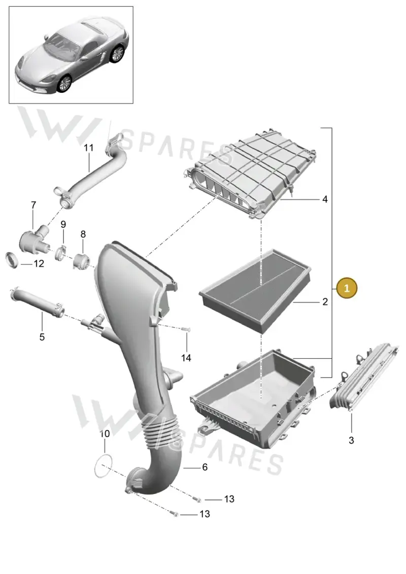 982129601E — Porsche Boxster (2016-2019) diagram p48106000, position 1