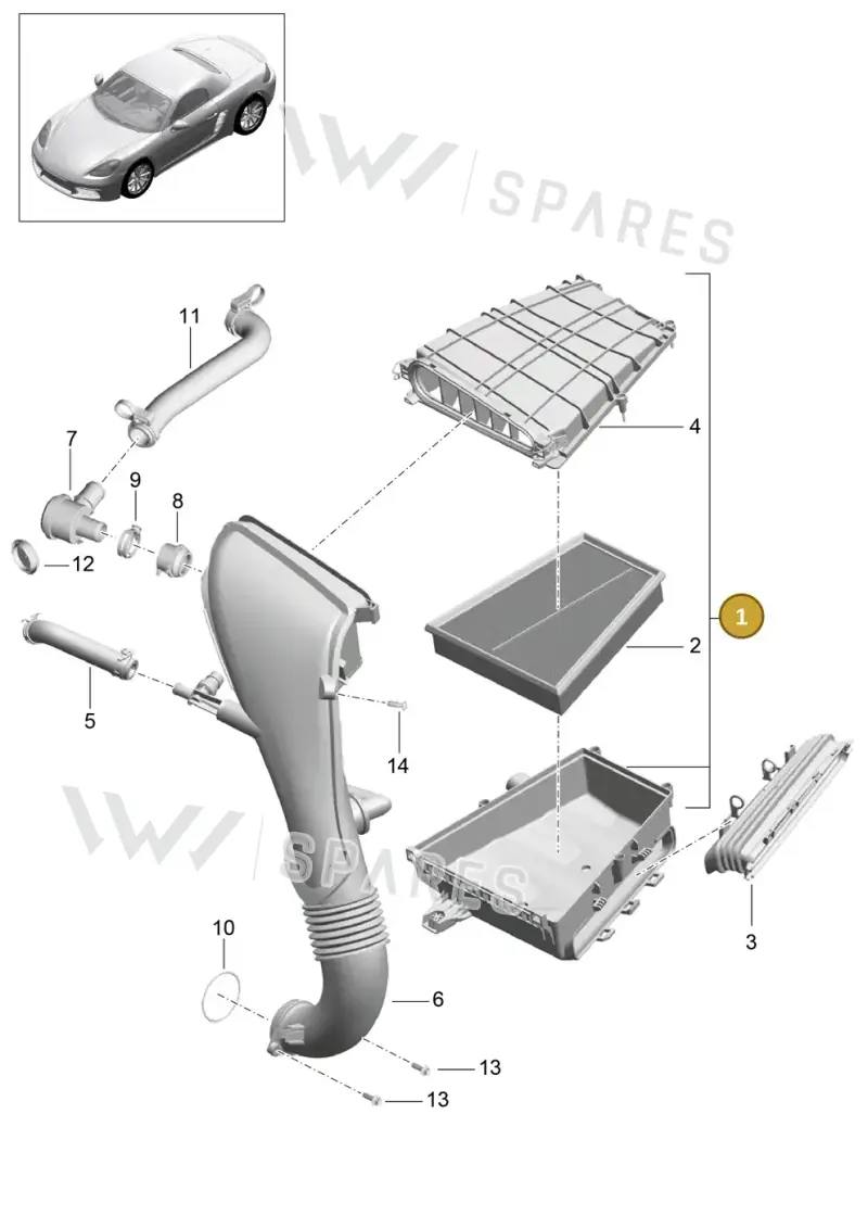982129601F — Porsche Boxster (2016-) diagram p48106000, position 1