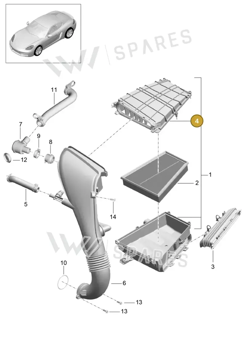 982129613B — Porsche Cayman (2016-) diagram p50106000, position 4