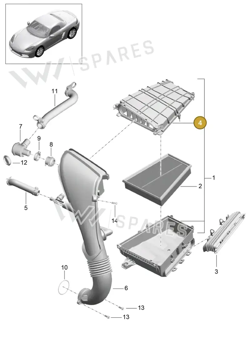 982129613B — Porsche Boxster (2016-) diagram p48106000, position 4