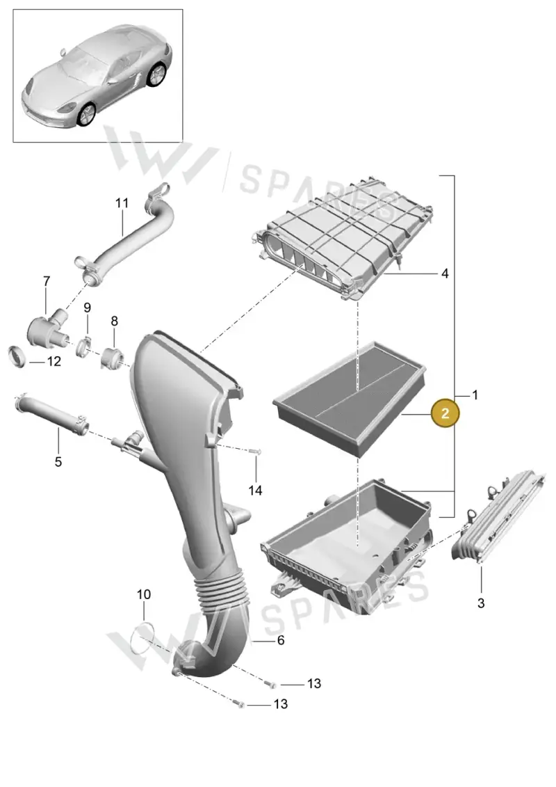 982129620A — Porsche Cayman (2016-2019) diagram p50106000, position 2