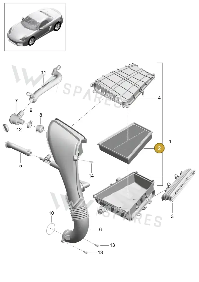 982129620A — Porsche Boxster (2016-2019) diagram p48106000, position 2