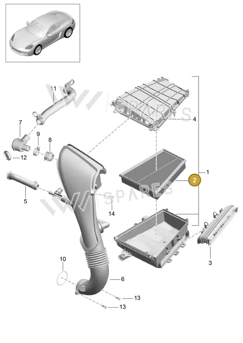 982129620B — Porsche Cayman (2016-2019) diagram p50106000, position 2