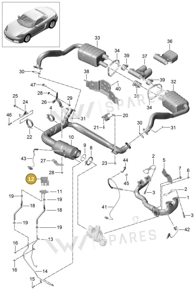 982131183B — Porsche Boxster (2016-2019) diagram p48000001, position 12