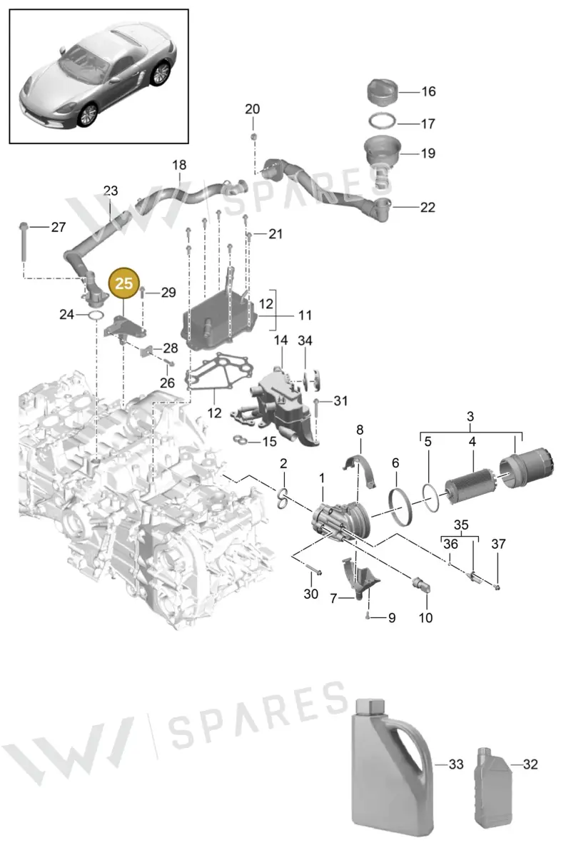 982145685 — Porsche Boxster (2016-2019) diagram p48104005, position 25