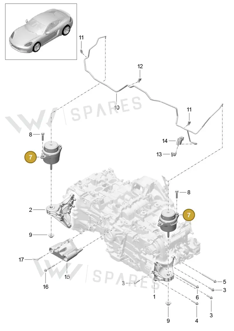 982199131D — Porsche Cayman (2016-2019) diagram p50109000, position 7