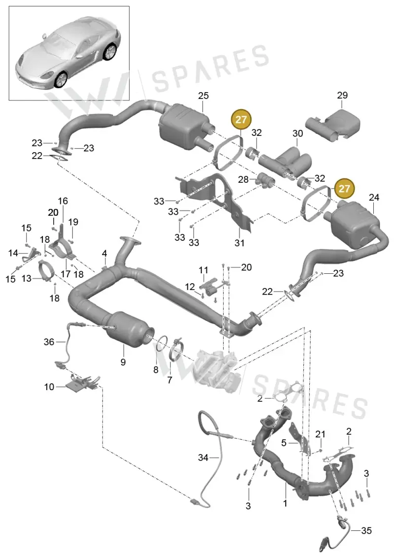 982251571E — Porsche Cayman (2016-) diagram p50202000, position 27