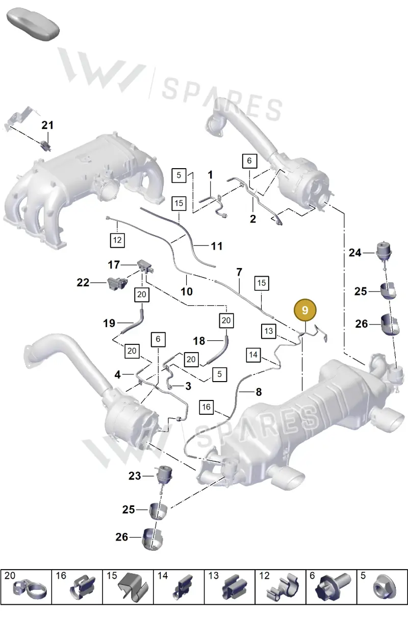 982251838 — Porsche Boxster Spyder (2019-2020) diagram p55202200, position 9