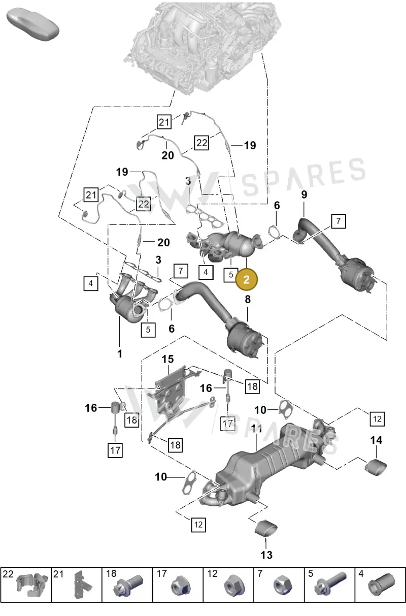 982254018F — Porsche Boxster Spyder (2019-2020) diagram p54202005, position 2