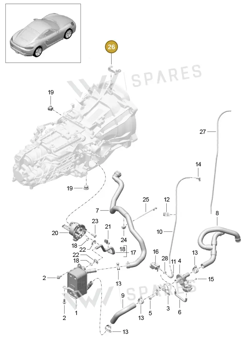 982317359 — Porsche Cayman (2016-2019) diagram p50302020, position 26