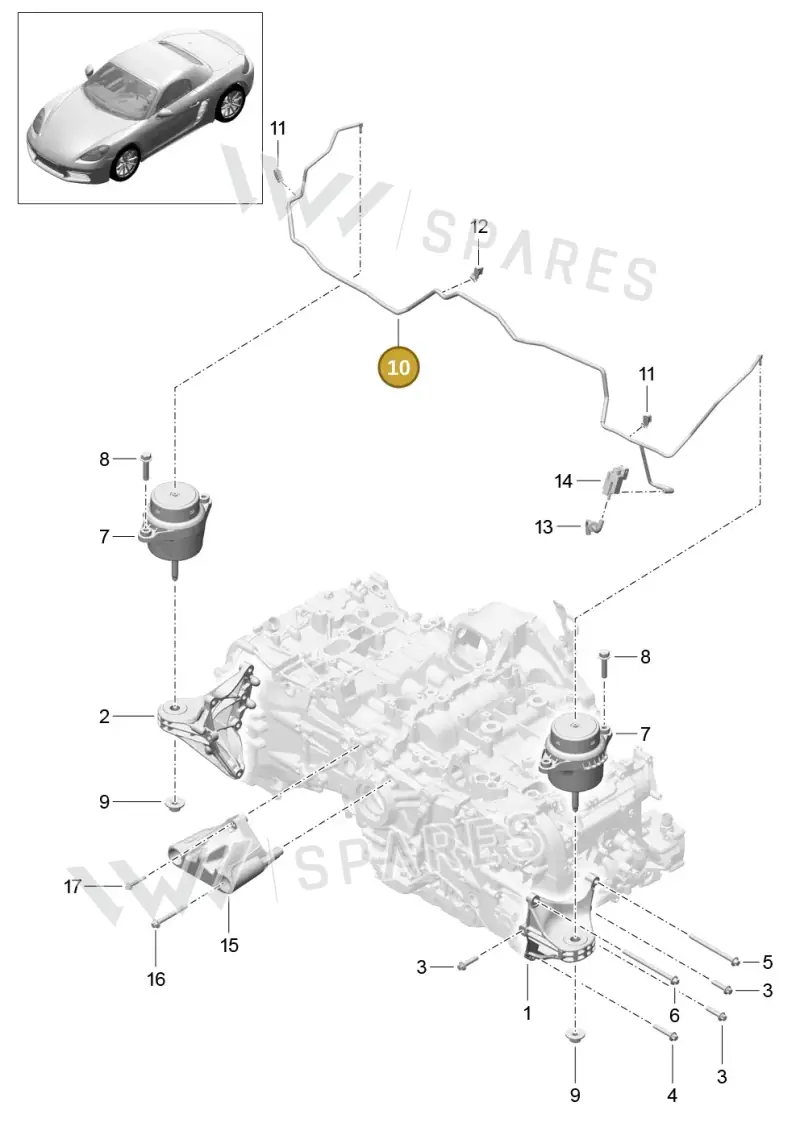 982399467A — Porsche Boxster (2016-2019) diagram p48109000, position 10