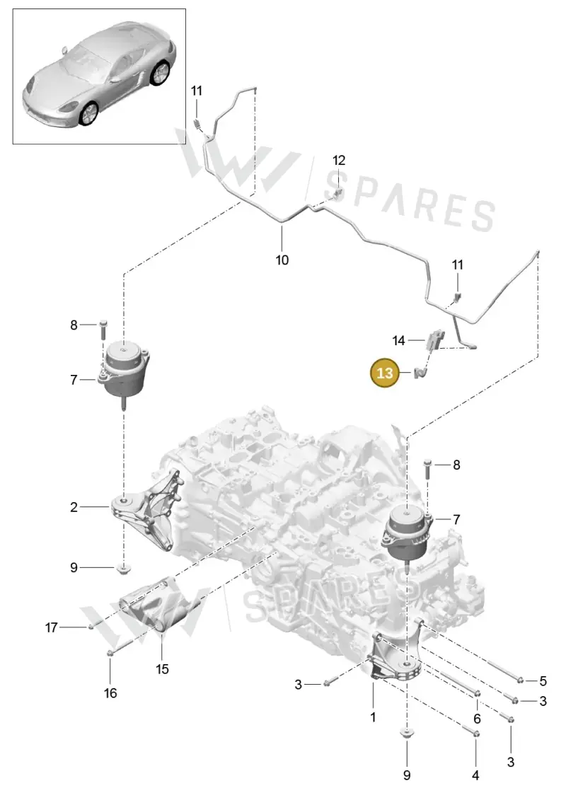 982399475 — Porsche Cayman (2016-2019) diagram p50109000, position 13