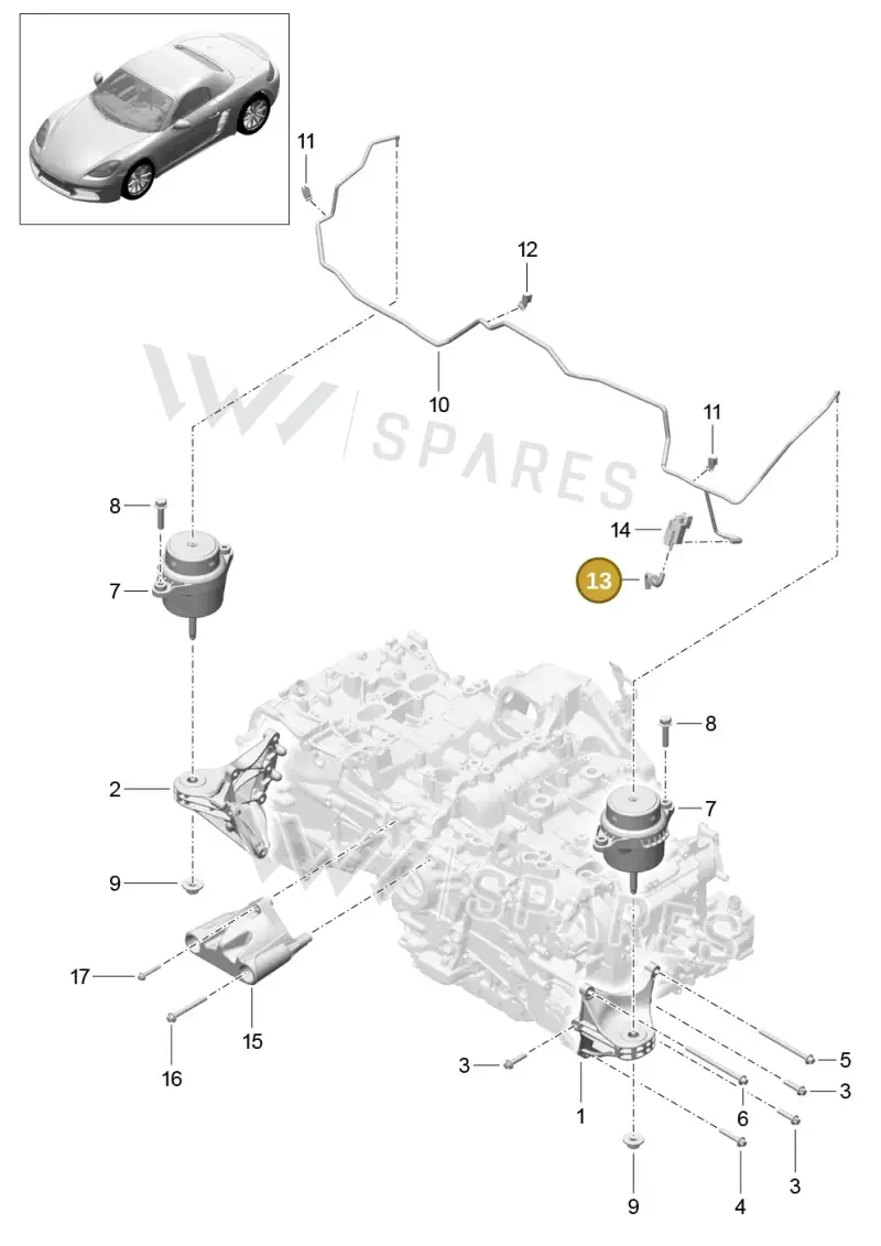 982399475 — Porsche Boxster (2016-2019) diagram p48109000, position 13