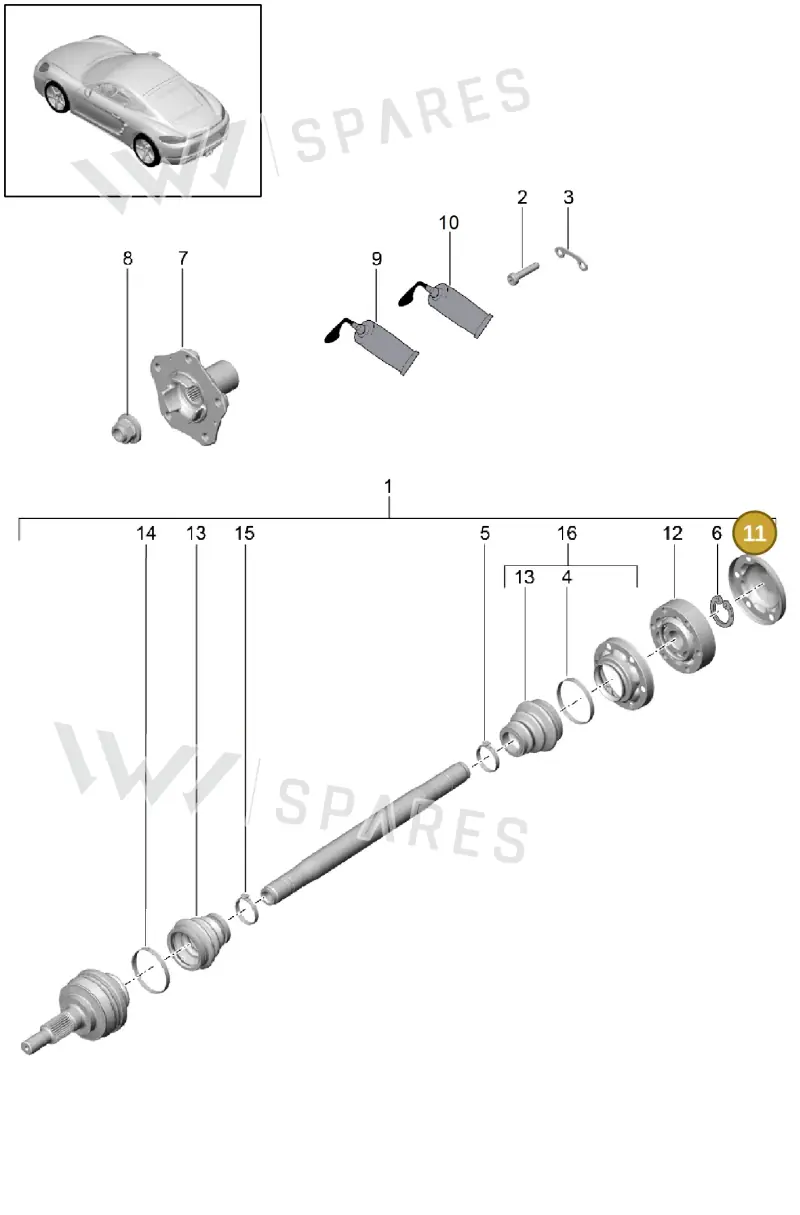982501147 — Porsche Cayman (2016-2019) diagram p50501030, position 11
