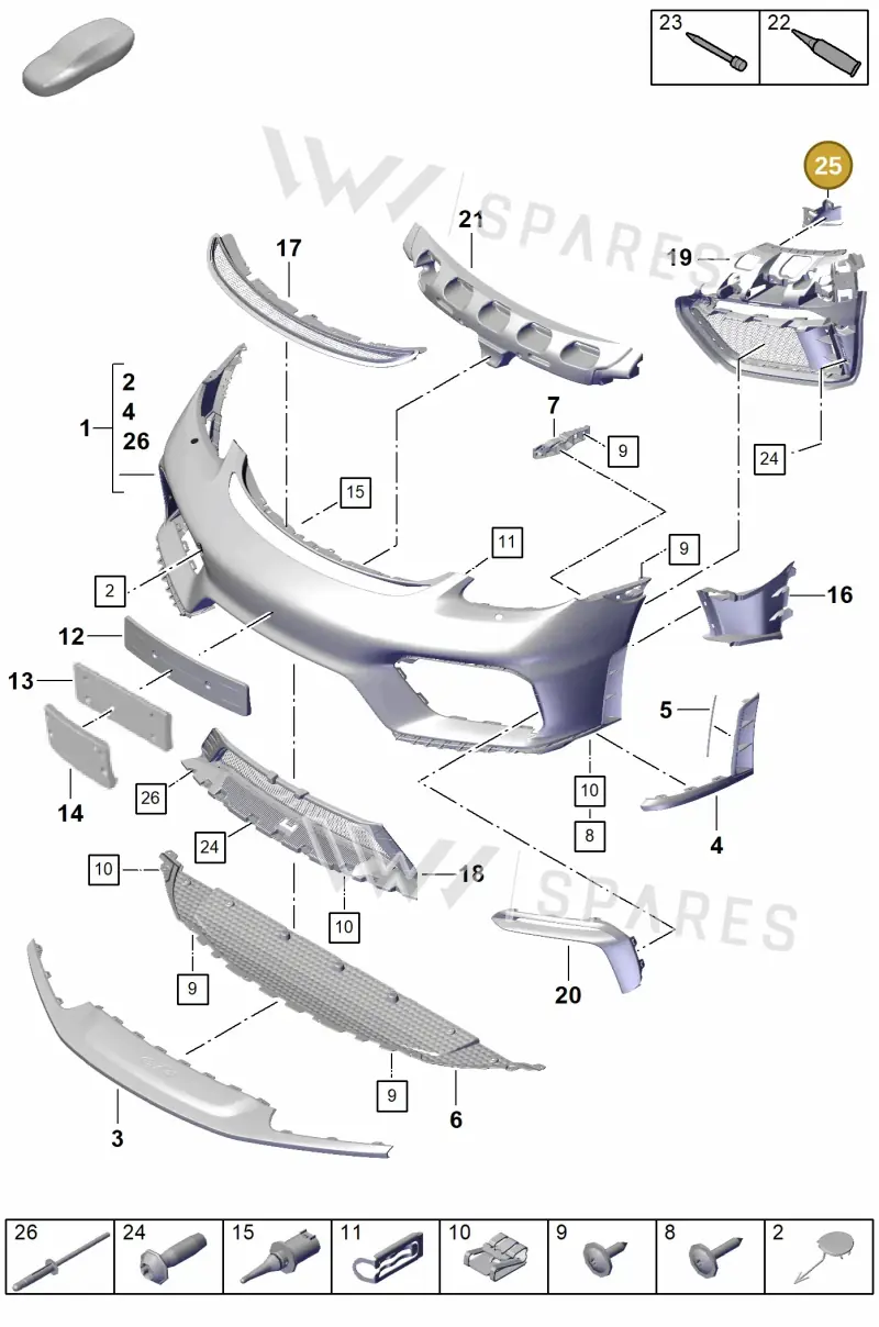 982807006 — Porsche Cayman (2019-2022) diagram p55802000, position 15+25