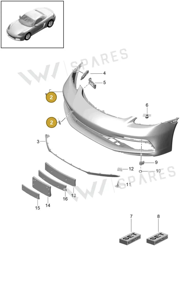 982807397G2X — Porsche Boxster (2016-) diagram p48802003, position 2