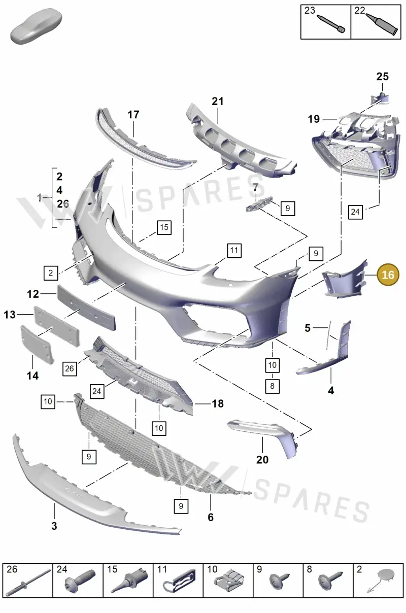 982807606OK1 — Porsche Cayman (2019-2022) diagram p55802000, position 16