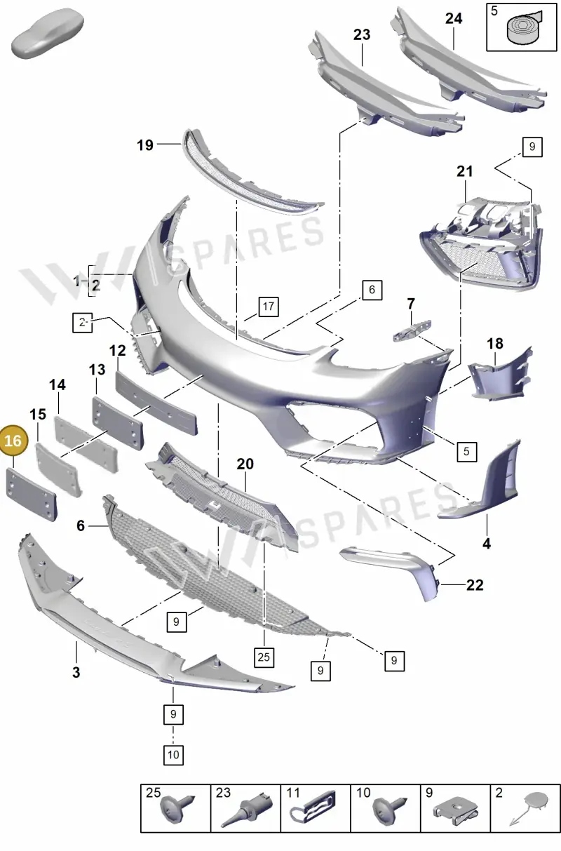 982807813AAOK1 — Porsche Boxster Spyder (2019-2020) diagram p54802020, position 16
