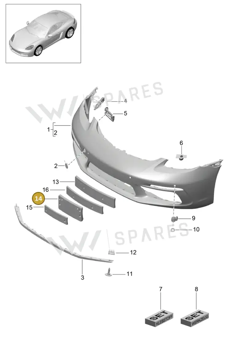 982807813BOK1 — Porsche Cayman (2016-2019) diagram p50802000, position 14