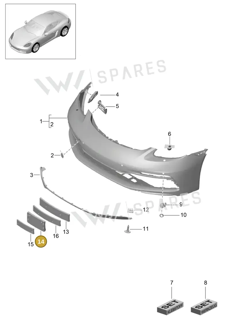 982807813MOK1 — Porsche Cayman (2016-2019) diagram p50802003, position 14