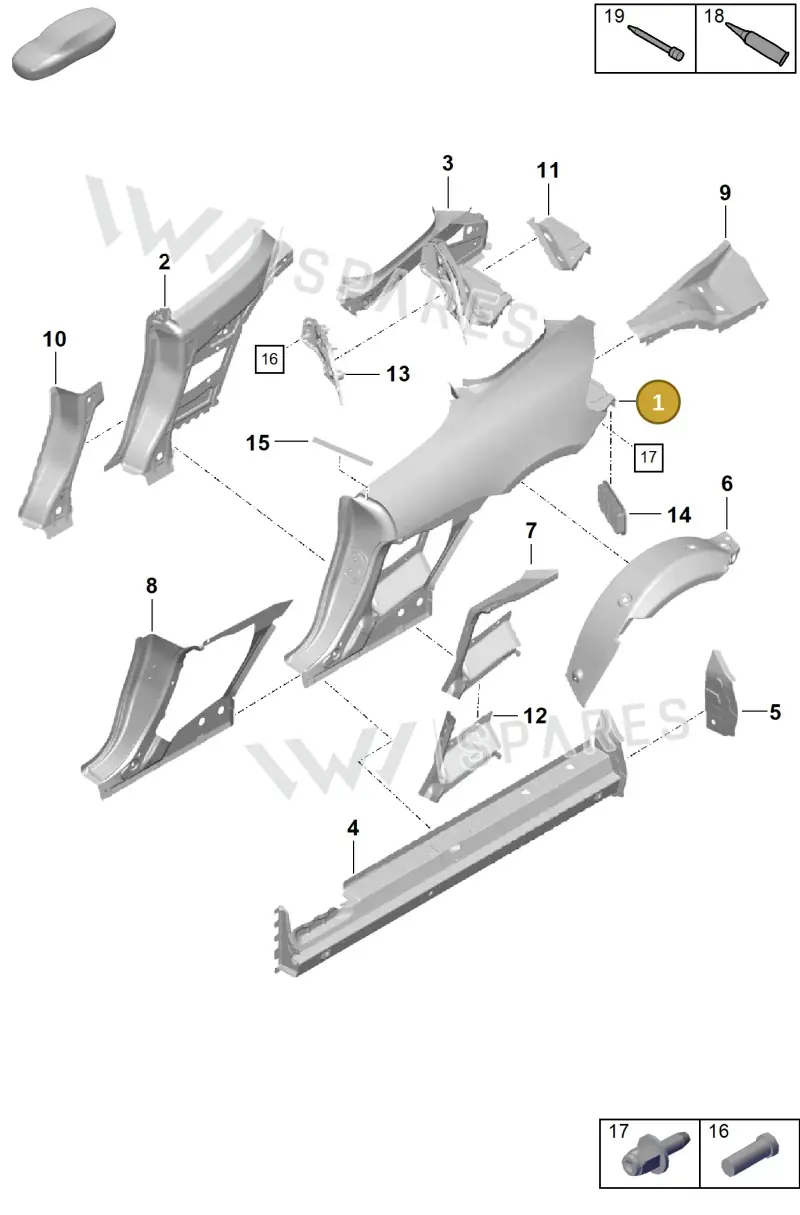 982809085DYGRV — Porsche Boxster Spyder (2019-2020) diagram p54801500, position 1