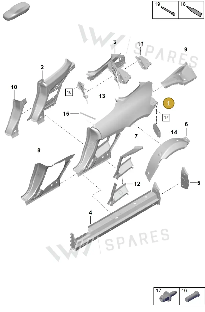 982809086DY — Porsche Boxster Spyder (2019-2020) diagram p54801500, position 1