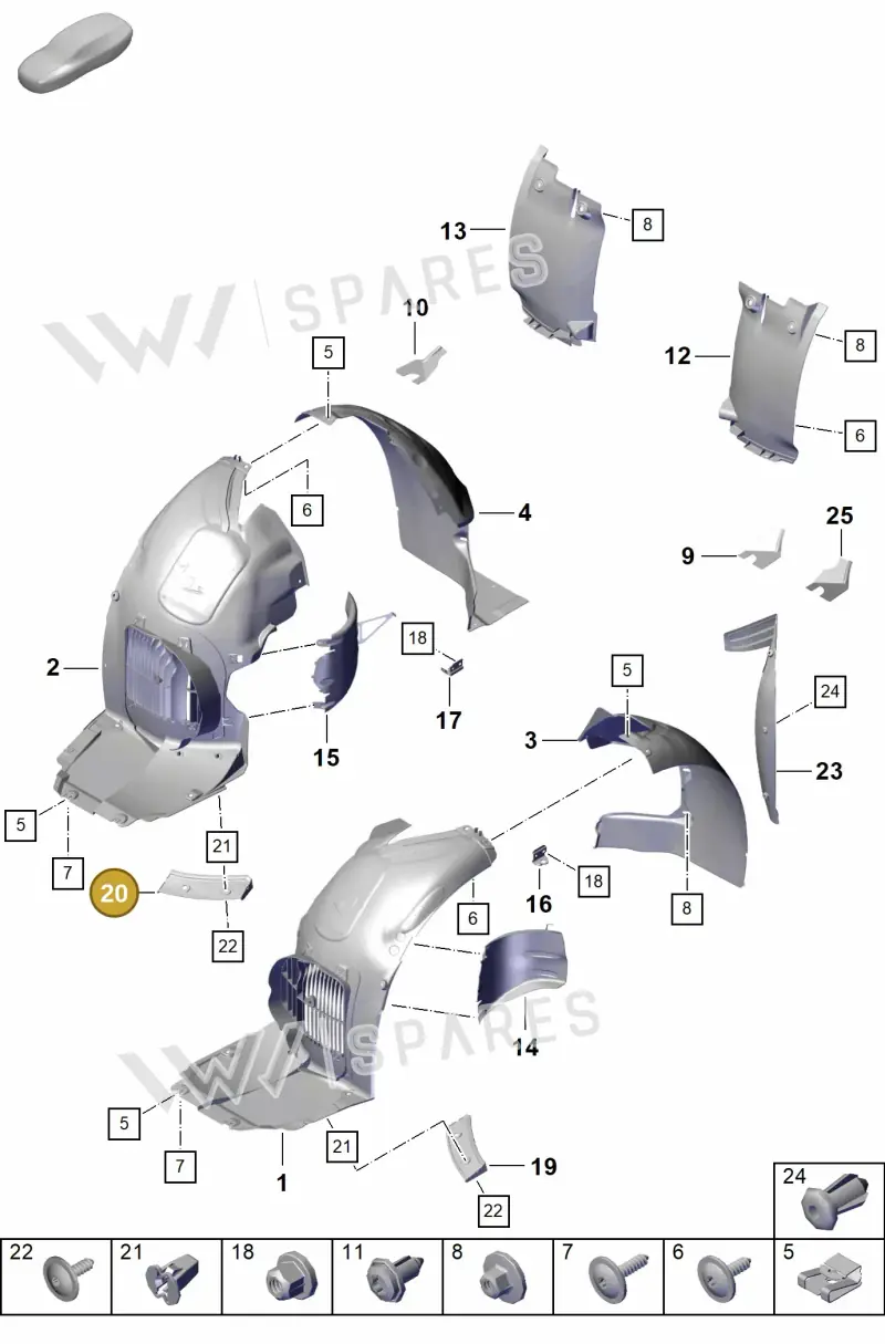 982809118A — Porsche Boxster Spyder (2019-2020) diagram p54801800, position 20