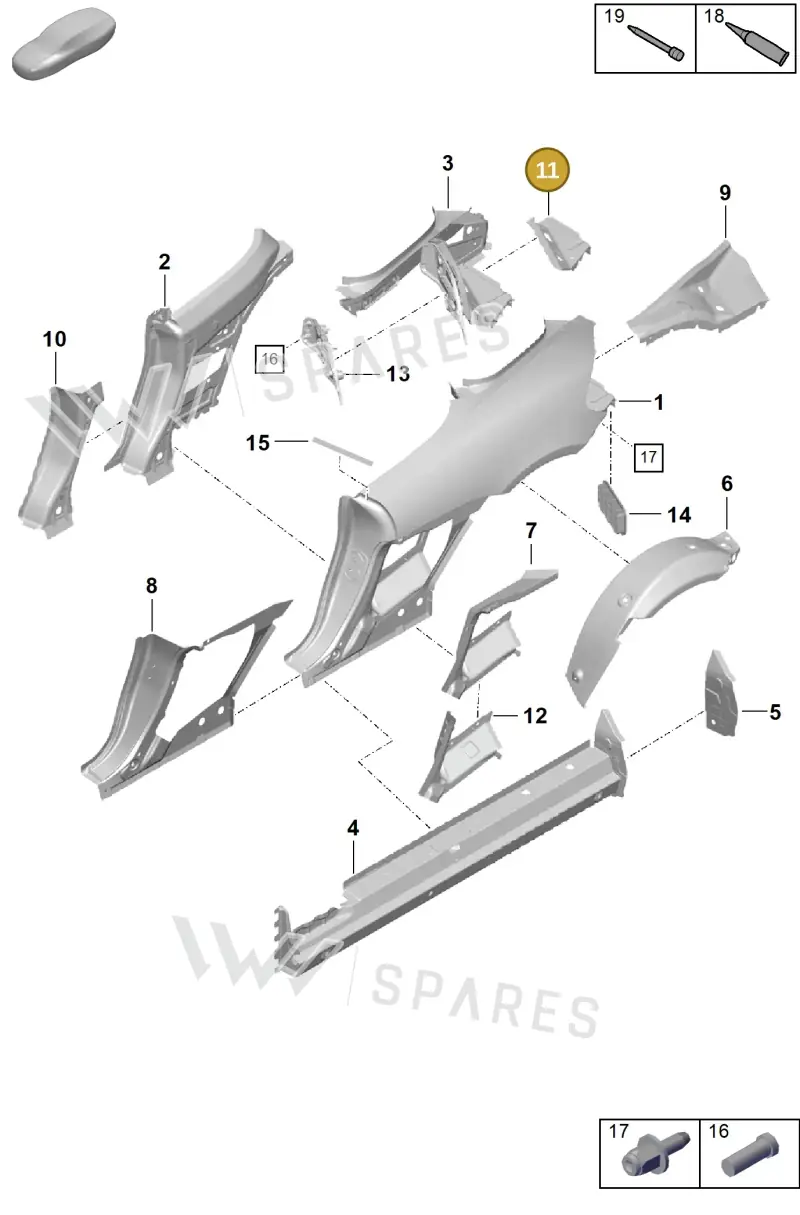 982810018GRV — Porsche Boxster Spyder (2019-2020) diagram p54801500, position 11