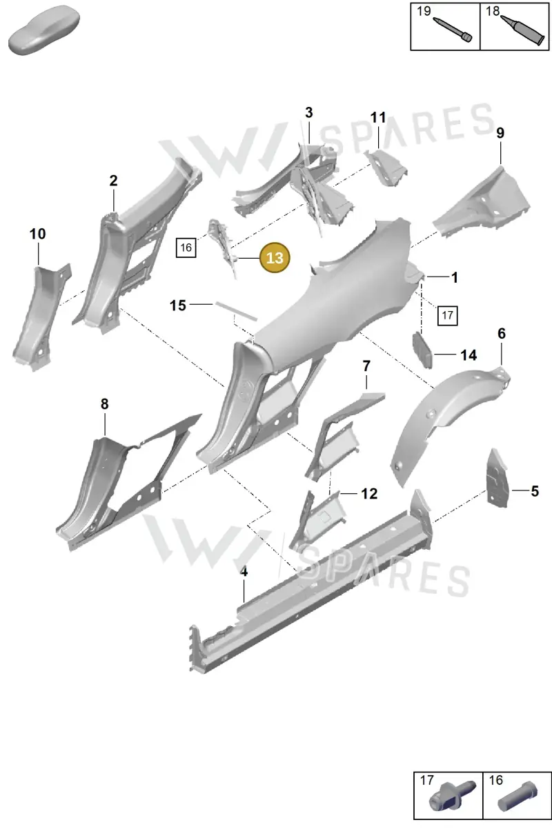 982810045 — Porsche Boxster Spyder (2019-) diagram p54801500, position 13