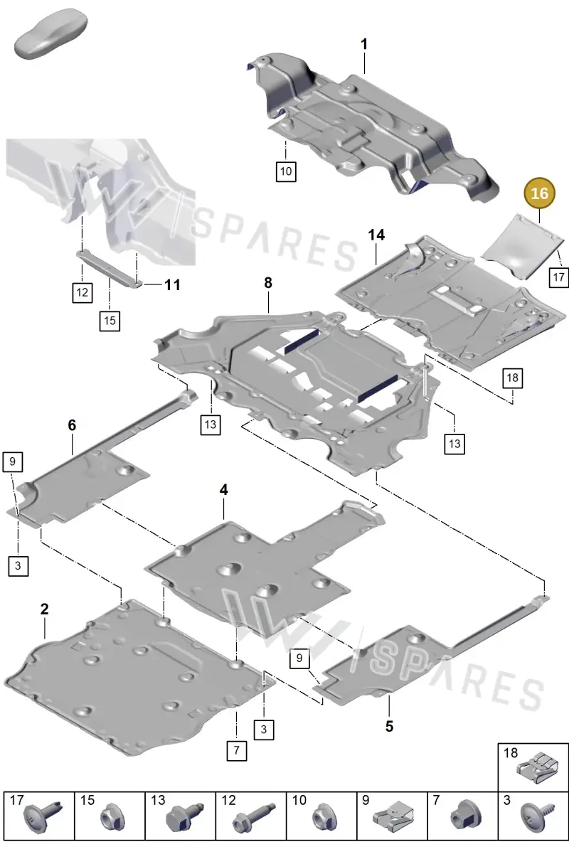 982825495GOK1 — Porsche Boxster Spyder (2019-2020) diagram p55801700, position 16