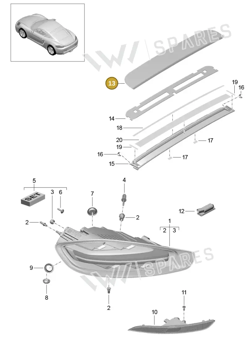 982827699 — Porsche Cayman (2016-2019) diagram p50905005, position 13