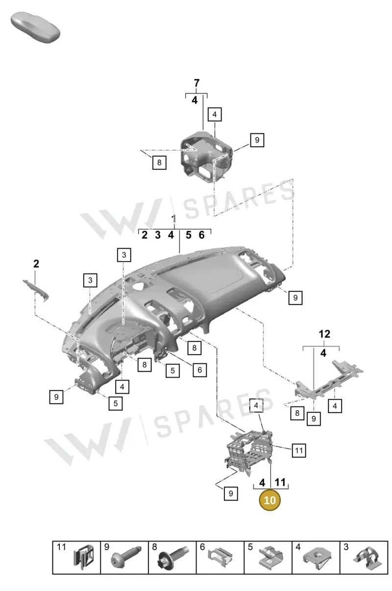 982857273A — Porsche Cayman (2019-2022) diagram p55809000, position 10