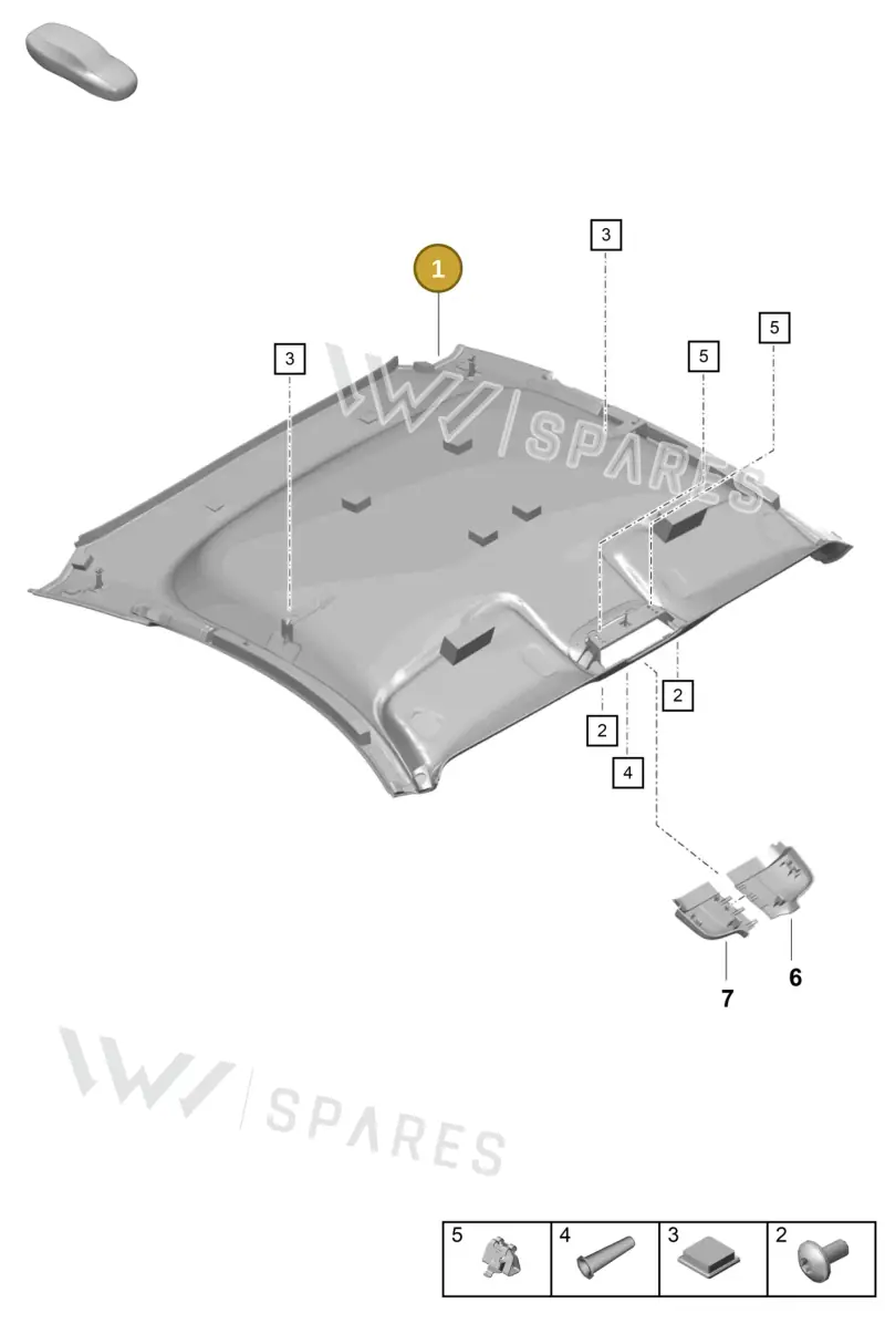 982867501E2W0 — Porsche Cayman (2019-2022) diagram p55807400, position 1