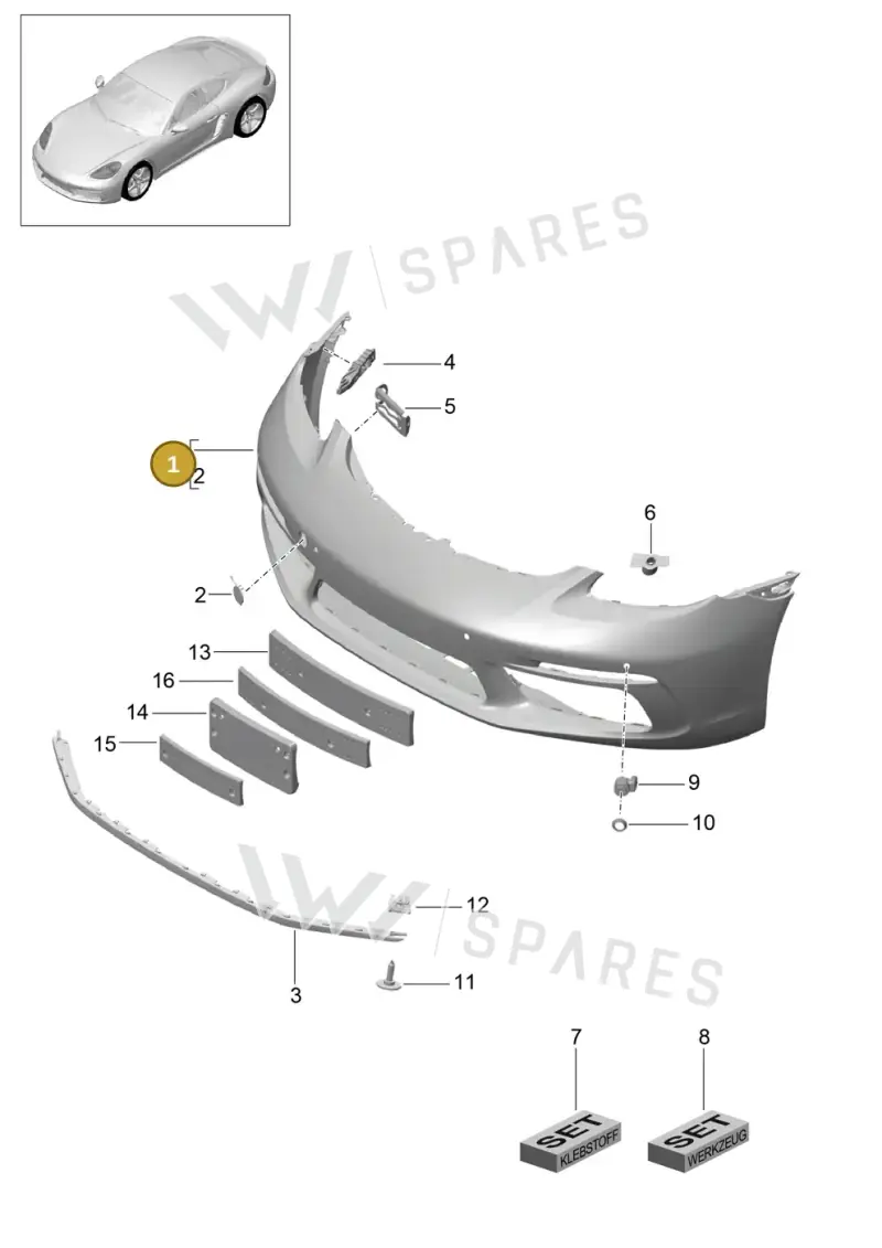 982898041CG2X — Porsche Cayman (2016-2019) diagram p50802000, position 1