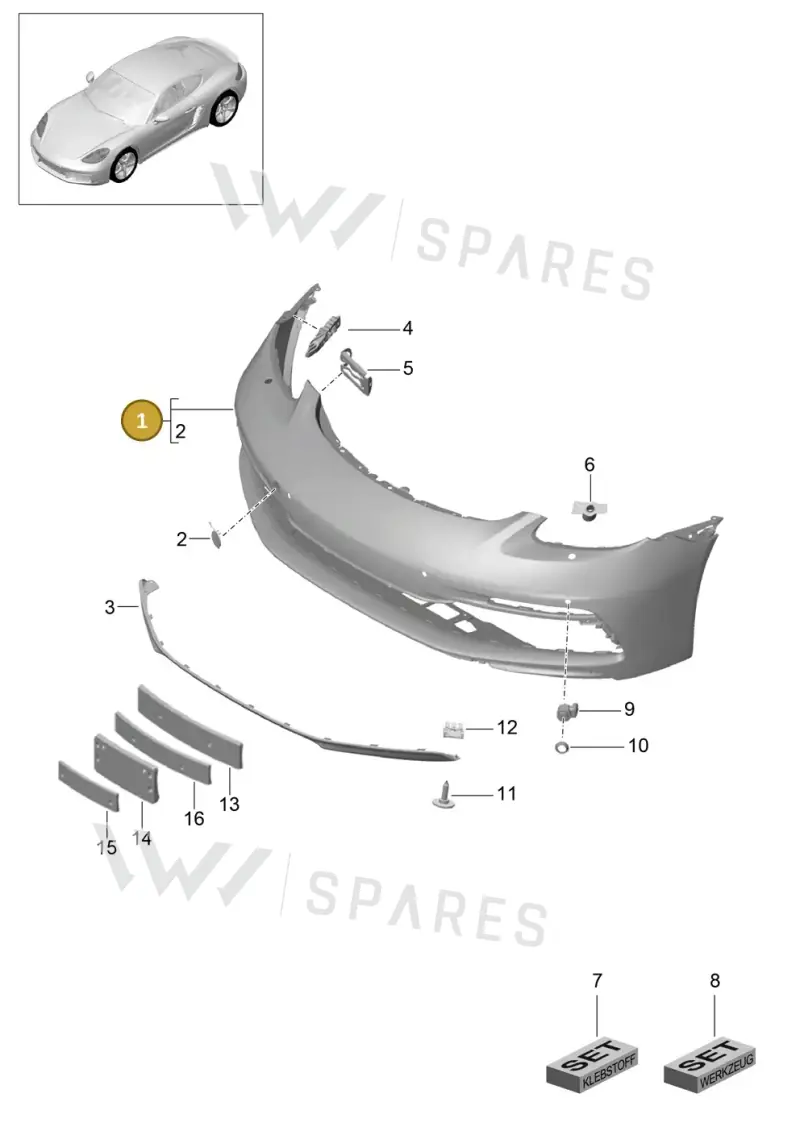 982898041F — Porsche Cayman (2016-2019) diagram p50802003, position 1
