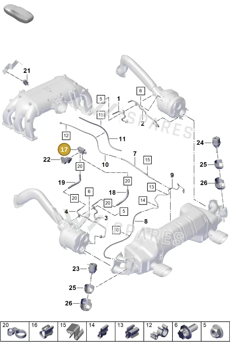 982906052B — Porsche Boxster Spyder (2019-2020) diagram p55202200, position 17