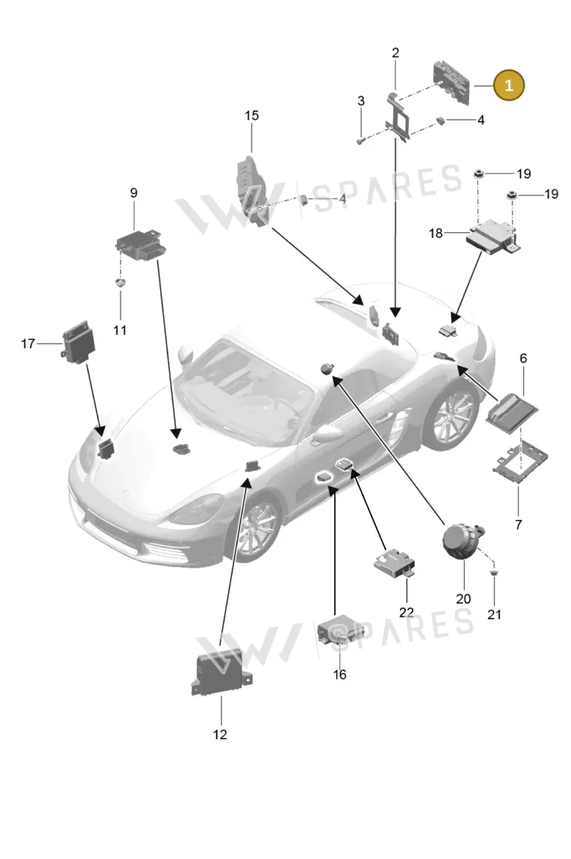 982907401 — Porsche Boxster (2016-2019) diagram p48901003, position 1