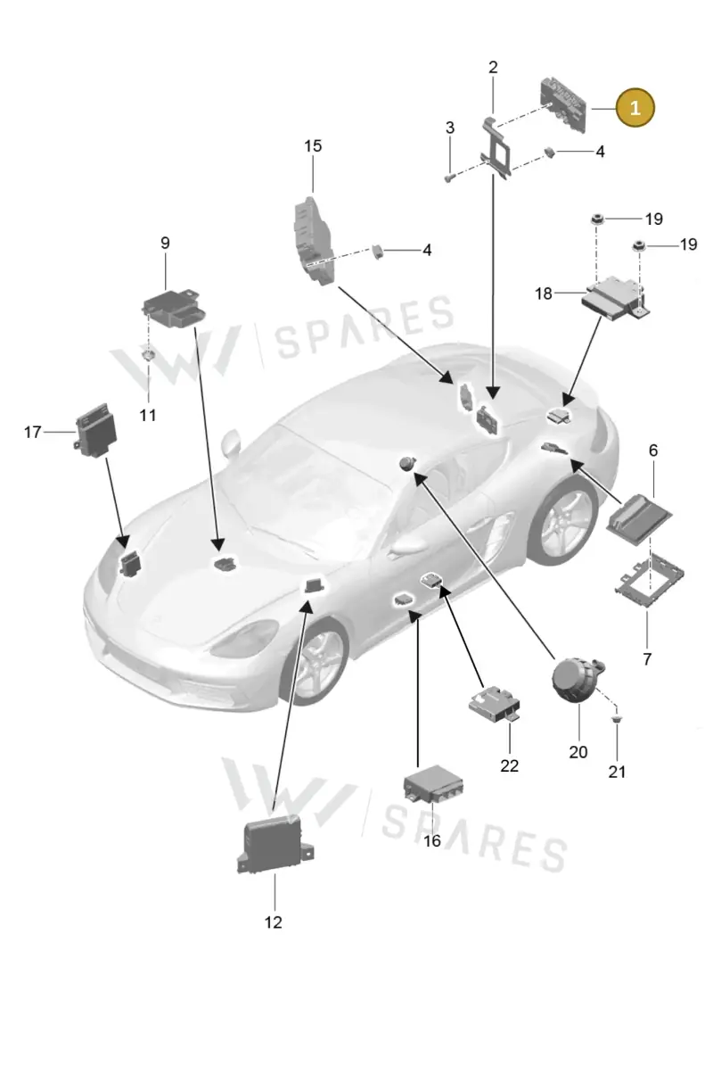 982907401 — Porsche Cayman (2016-2019) diagram p50901003, position 1