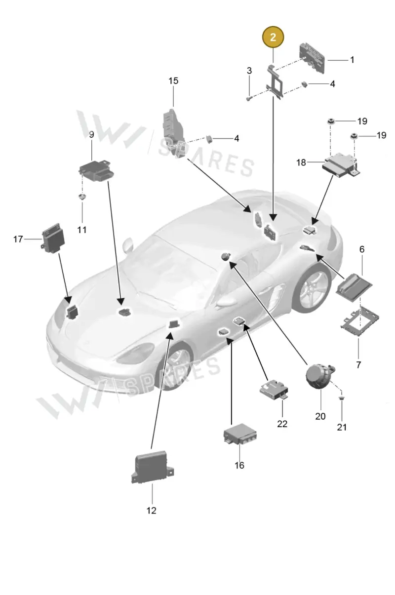 982907645 — Porsche Cayman (2016-2019) diagram p50901003, position 2