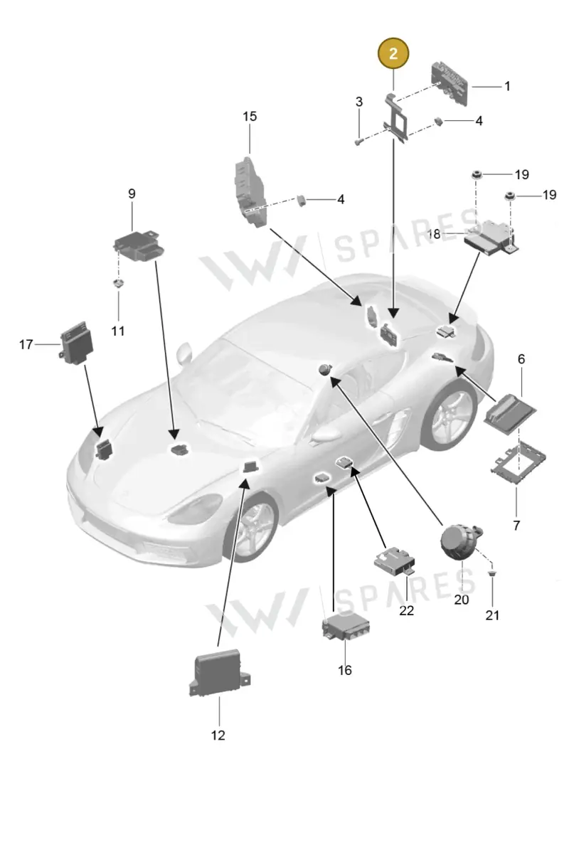 982907645A — Porsche Cayman (2016-2019) diagram p50901003, position 2