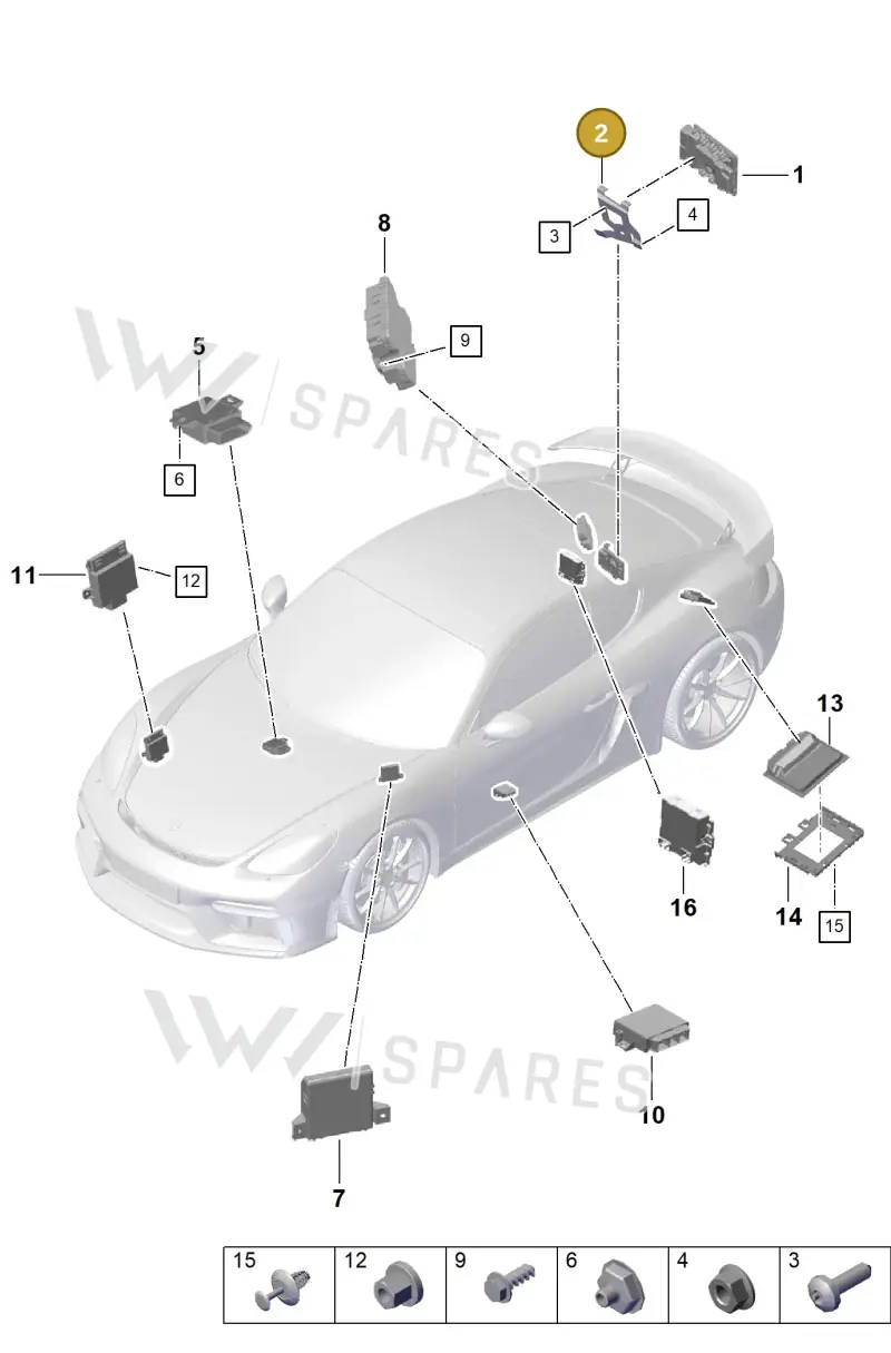 982907645A — Porsche Cayman (2019-2022) diagram p55901030, position 2